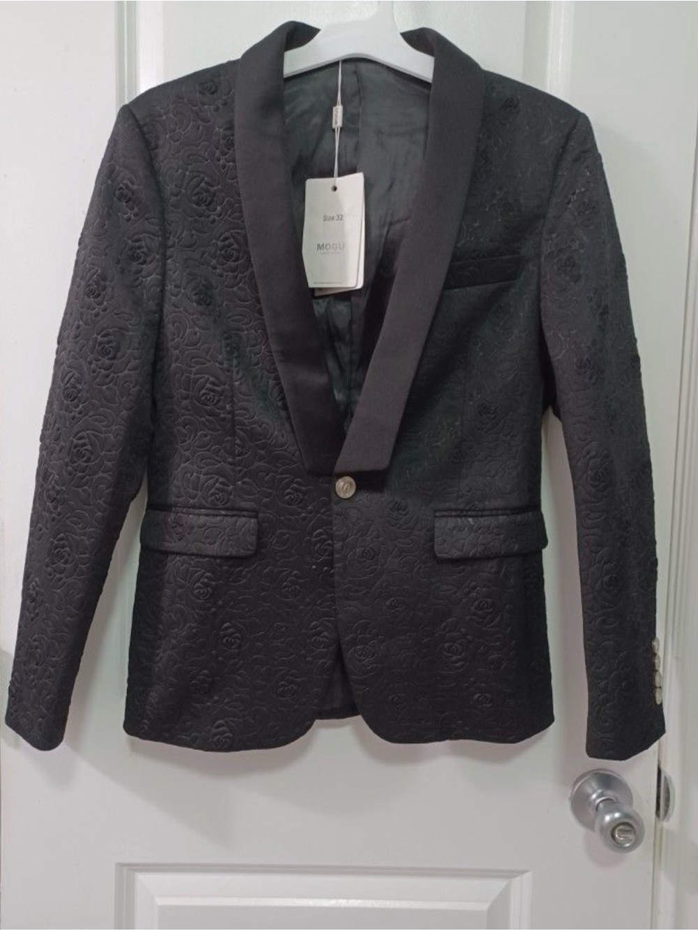 MODZU Black Textured Shawl Collar Blazer